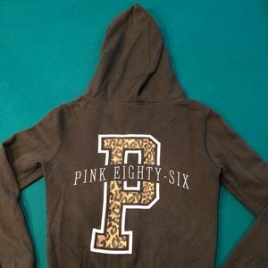 XS Pink zip-up hoodie sweatshirt
